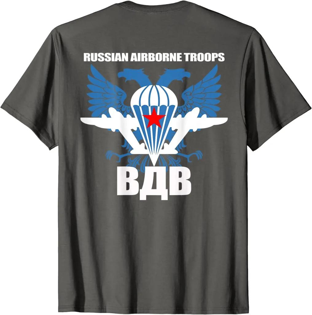 Russian Airborne Troops VDV Paratroopers T-Shirt 100% Cotton O-Neck Short Sleeve Summer Casual Mens T-shirt Size S-3XL