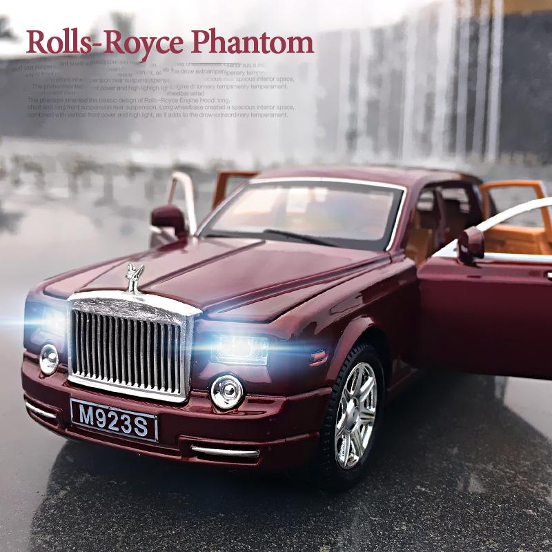 1:Phantom-Modellauto im Maßstab 24 aus Druckguss-Zinklegierung, Rückzugsfahrzeuge mit Lichtern und Musik für Kinder, Freunde, Geschenk für junge Leute