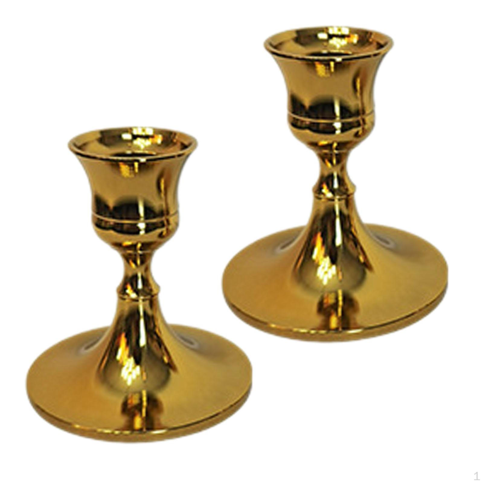 

2.5 X 3 Inch Tapered Metal Candle Holder, Candlestick, Traditional Centerpiece, Table Decoration for