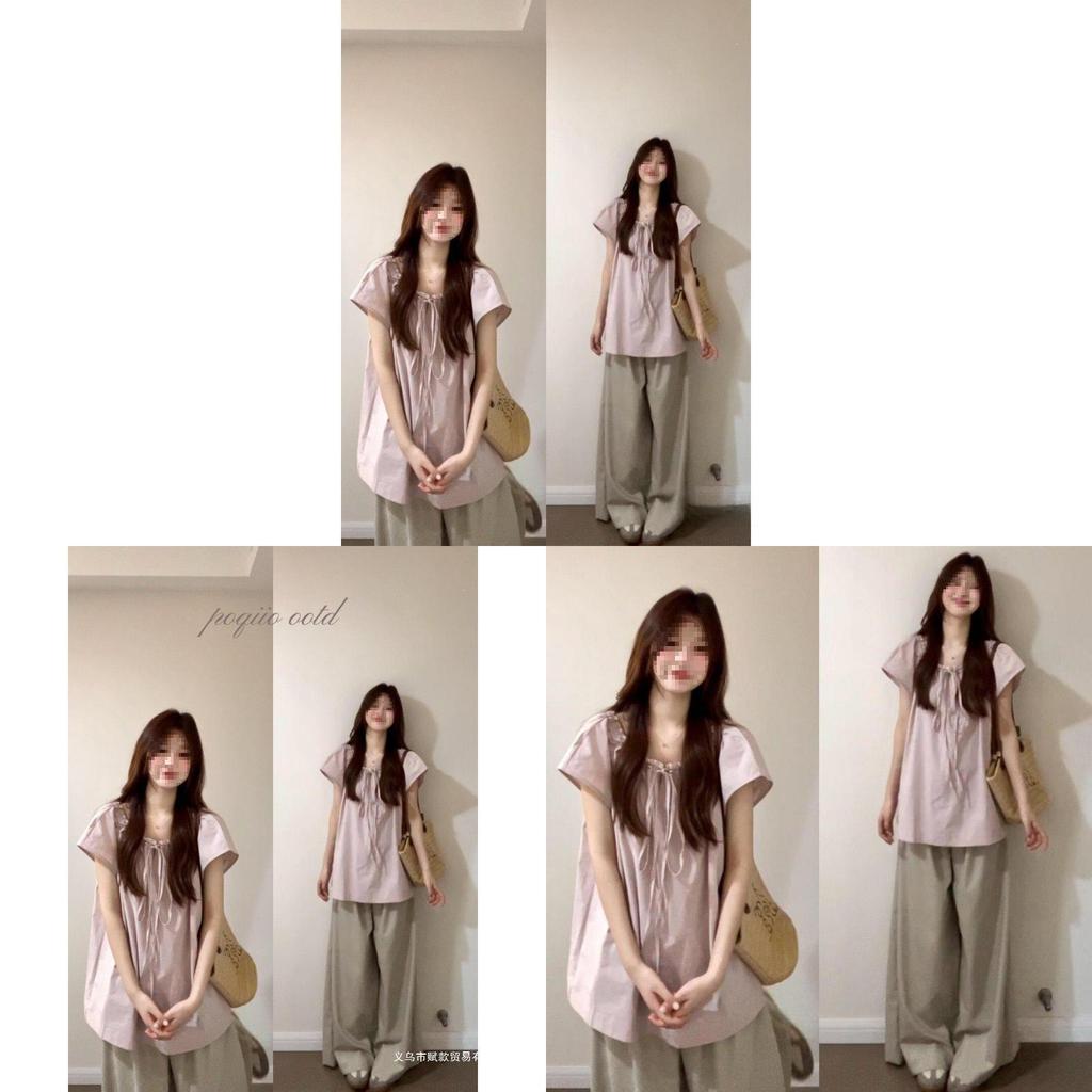 Summer Womens Casual Set With Silklike Fabric For Office And Daily Wear