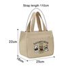 Cartoon Cute Bear Printed Pattern Canvas Tote Food Bag With Adjustable Shoulder Strap Hand Lunch Bag Canvas Bag Bento Bag