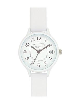 [Follow] Watch TEA SPOON Rubber Watch with Date N03523S-1 WH Women's White