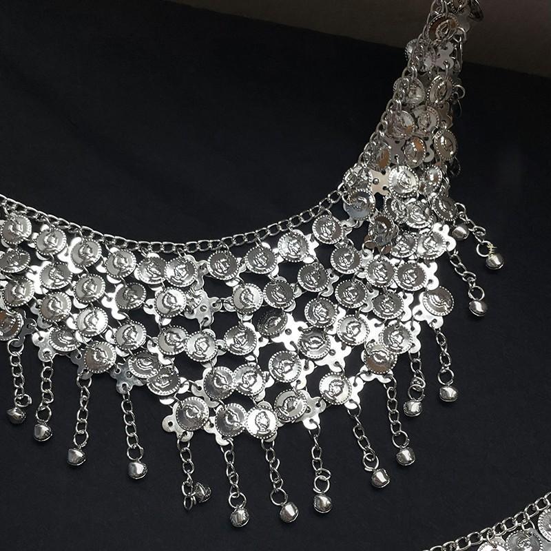 Metal Tassel Waist Chain Vintage Silver Bohemian Style Waistband Body Jewelry Waist Jewelry Ethnic Style Belt