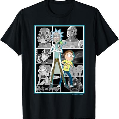 Rick & Morty Charakterporträt T-Shirt