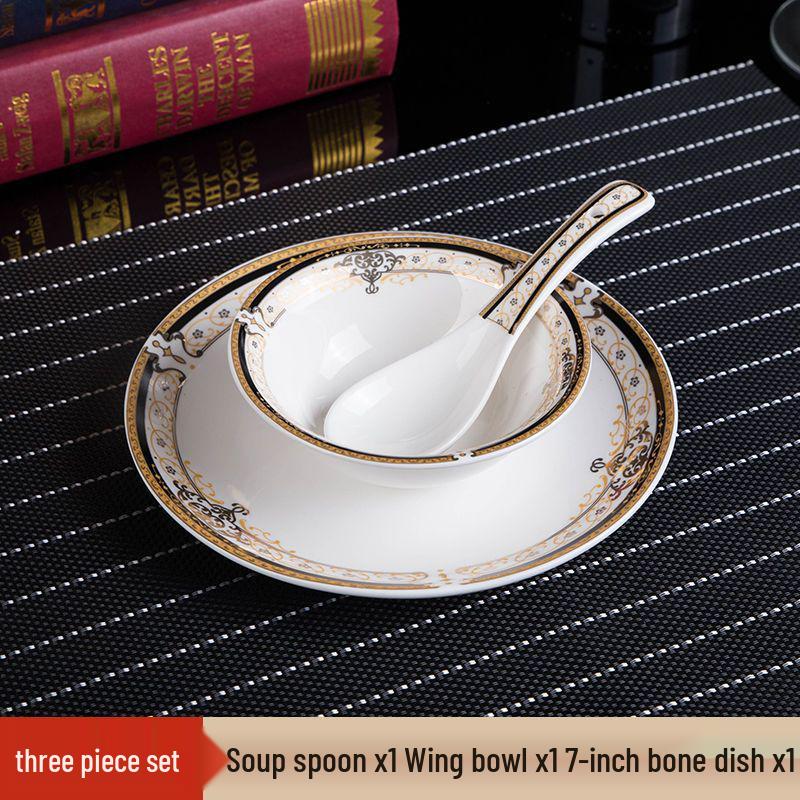 Luxury Ceramic Dinnerware Set: Plates, Bowls, Spoons & Cups for Restaurants & Clubs