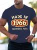 Made In 1966 All Original Parts Print Vintage Tshirts For Unisex Wounisex Summer Fashion Tees Short Sleeve Tshirt T Shirts Clothing