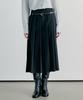 NOTIA Gather Pleats Long Skirt - Black