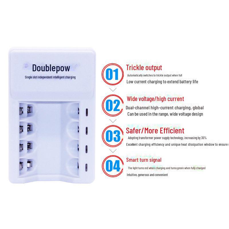 Smartes Ladegerät K11: 4-Schacht 1,2V Doppelladegerät für AA/AAA Akkus (EU/US-Standard)