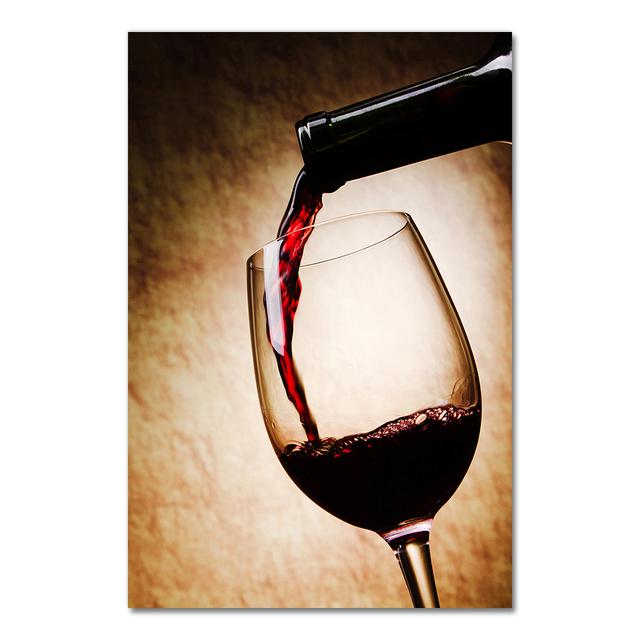 Red Wine Glass Oil Painting Prints Poster Modern Canvas Art Bar Restaurant Kitchen Wall Decoration Dinning Living Room Decor No Frame