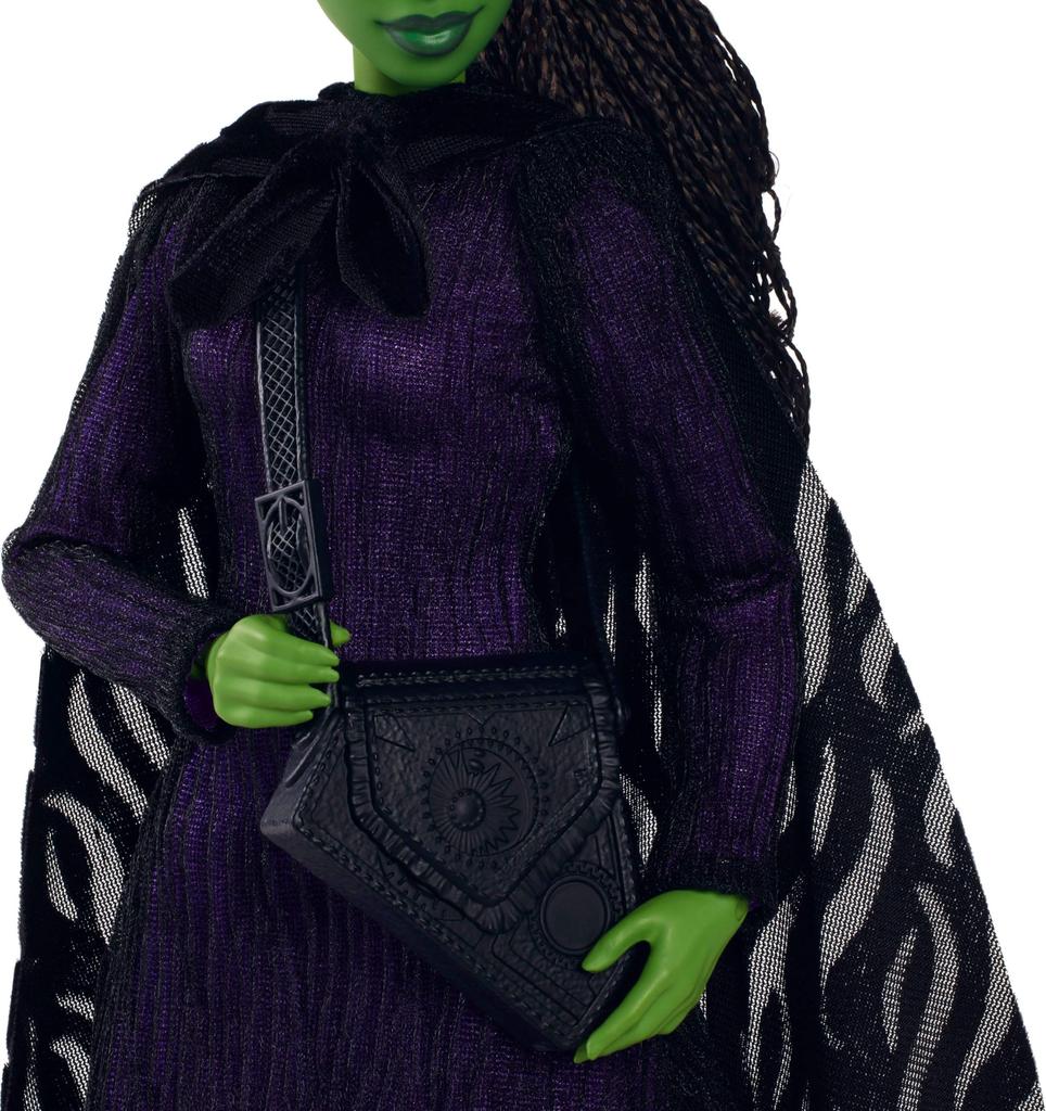 Mattel Universal Wicked Deluxe Elphaba Fashion Doll Accessories with Braided Hair & Movie-Inspired Look, & Pose.