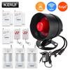 KERUI Tuya WIFI Loudly Speaker High Decibel Burglar Siren Home Security Alarm System With Door Windows Sensor Motion For House