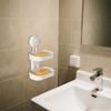 Badezimmer Seifenbox Stanzfrei Saugknopf Wandmontiert Toilette Waschen Doppelschichtiges Regal