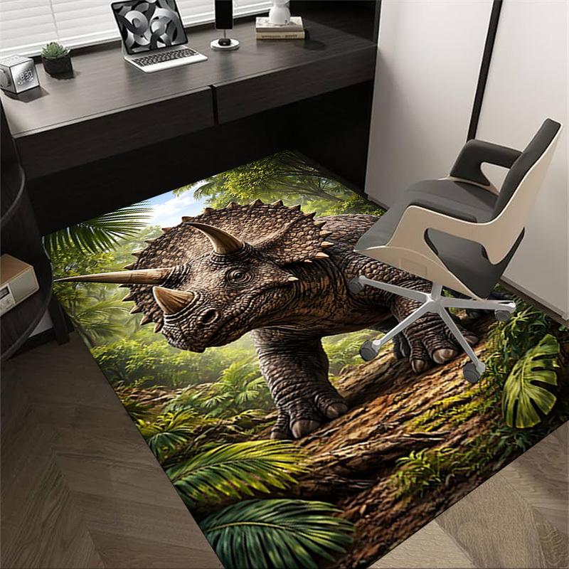 1 Stück Triceratops Dschungel Extra Groß Rutschfester Teppich, Büro, Familie, Schlafzimmer, Studio - Großer TeppichJ0324