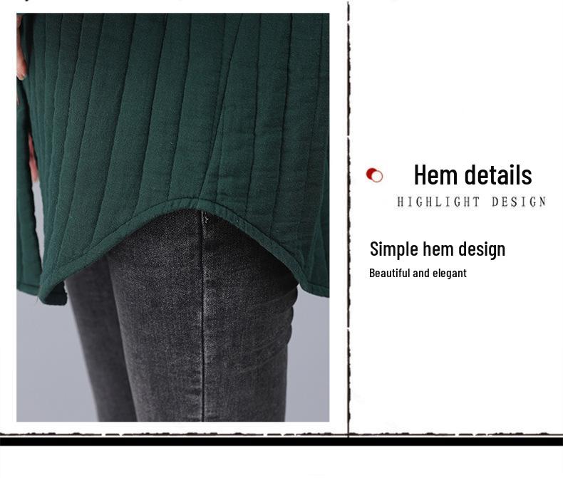 Women's Quilted Coat - Autumn/Winter 2024: New Fashion, Stylish and Warm, Loose Fit, Plus-Size Cotton Blend