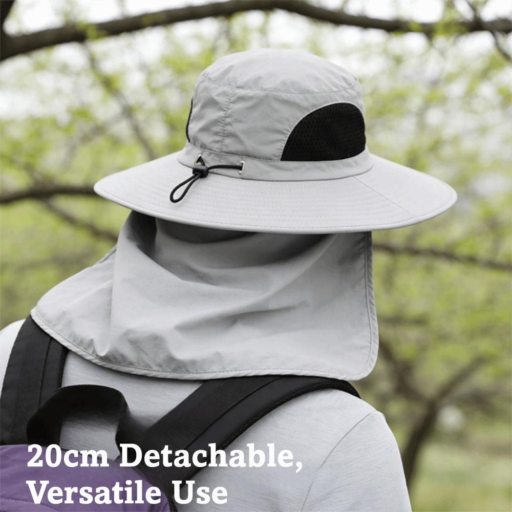 Water Resistant Outdoor Sun Hat Detachable Wide Brim Hat New Fishing Bucket Hat  Travel