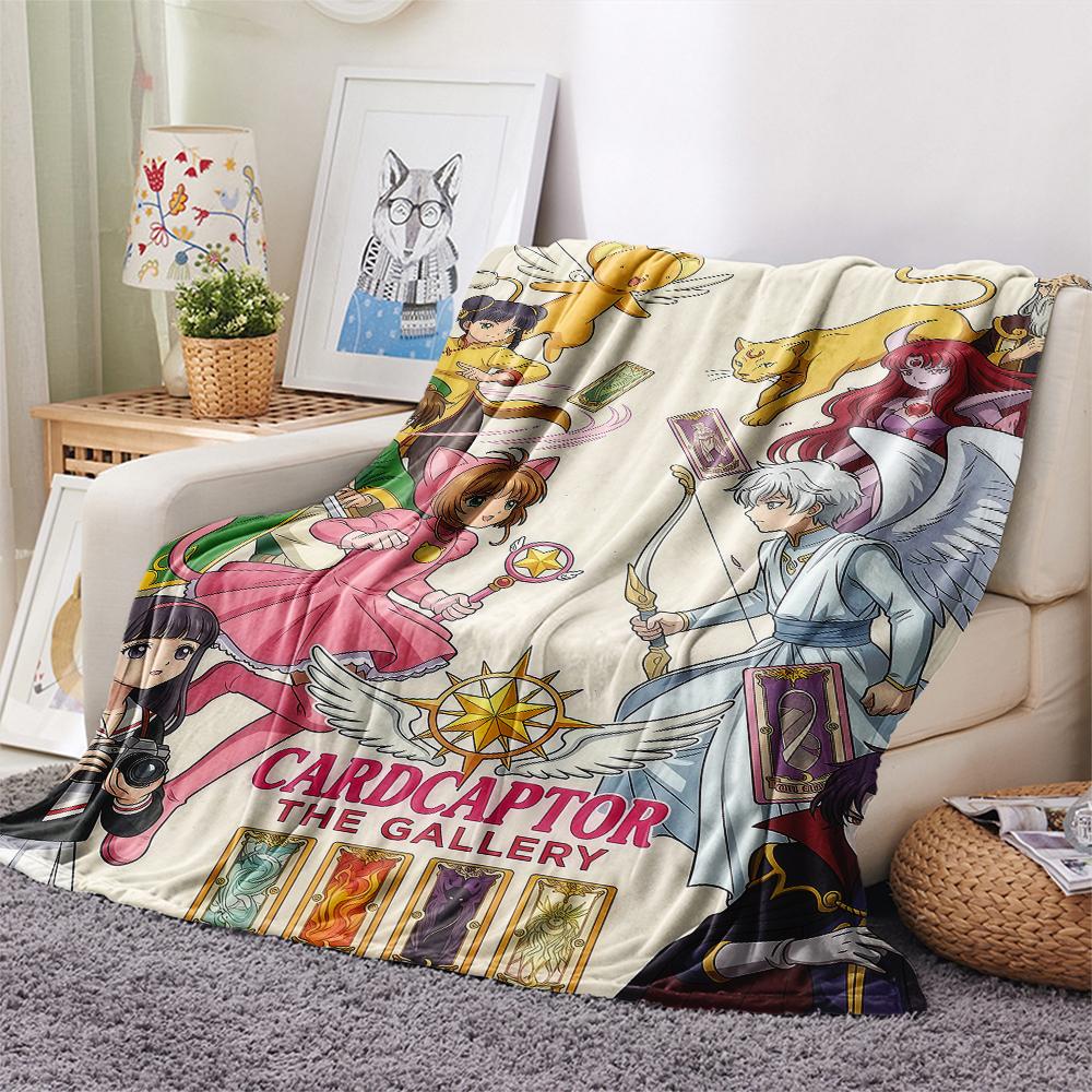 Cardcaptor Sakura Design Druck Flanelldecke, Hohe Qualität, Bequem für Alle Jahreszeiten, Heimdekoration, Wärme und Komfort