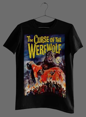 ZX Summer The Curse of The Werewolf Movie Poster Tshirt Mens Round Neck Tshirt