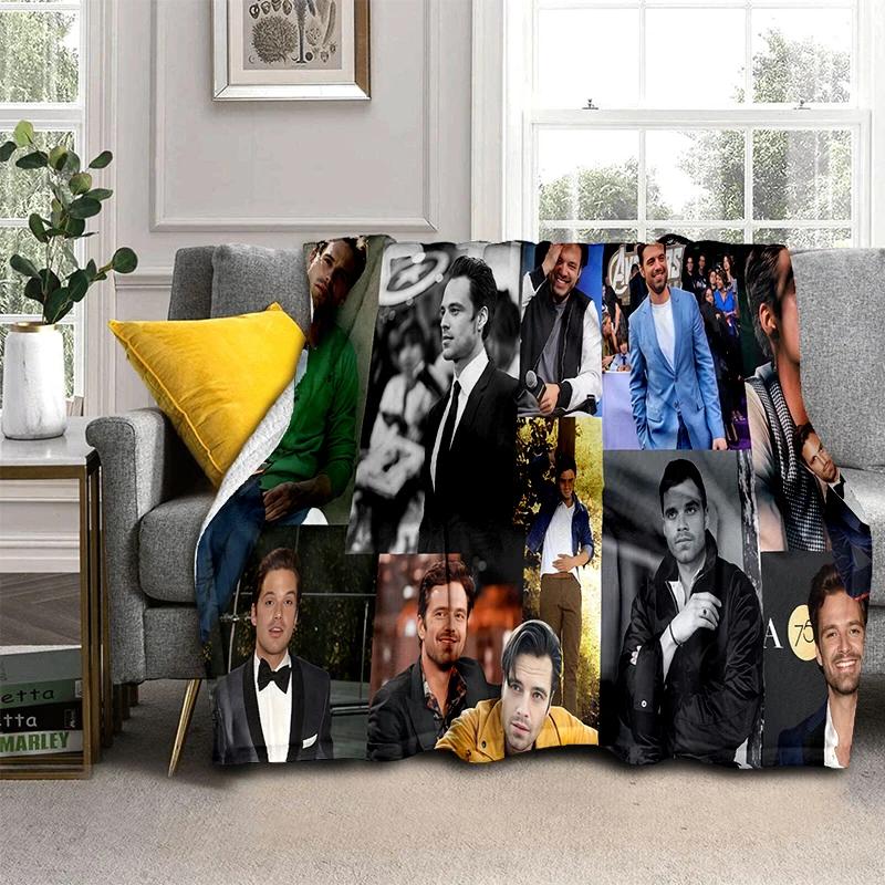 3D Sebastian Stan Handsome Actro Soft Flannel Blanket for Bed Bedroom Sofa Picnic,Throw Blanket for Cover Office Gift Kids
