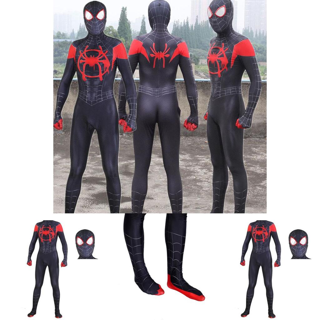 Costume Respirant et Extensible d'Araignée Miles Morales pour Enfants et Adultes