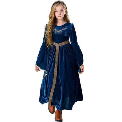 New Children's Women's Medieval Retro Court Dress Princess Dress Party Stage Performance Clothes Women's Clothing