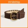 Solid Fashion Color Gold Buckle Women Casual Suede Waist Belt For Use Daily