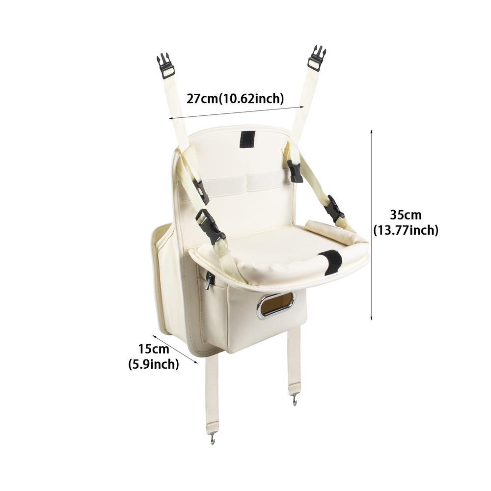 

Car Seat Back Organizer with Foldable Table Tray PU Leather Storage Organizer with Pockets Tissue Box Car Interior Accessories білий