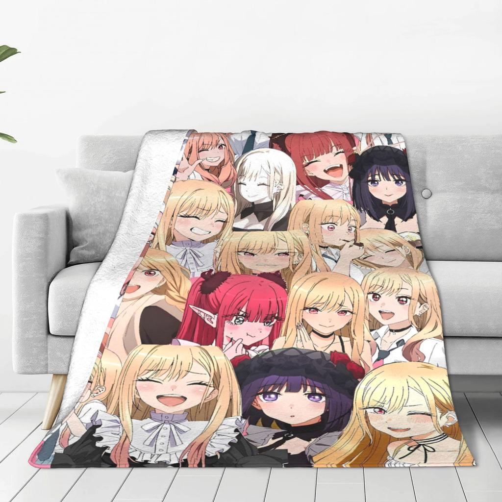 Japan Anime Marin Kitagawa Blankets Warm Street Trend Plush Throw Blanket For Kids Adult Couch Bed Flannel Bedspread Bed Cover