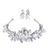Rhinestone Tiara Hard Alloy Strong Rustproof Elegant Sparkling Compact Princess Tiara with Dangle Earrings for Party