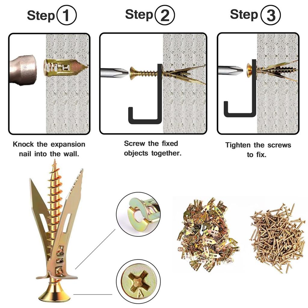 Self Drilling Anchors Screws, Plated Steel Self Drilling Anchors Self Drilling Drywall Anchors With Screws
