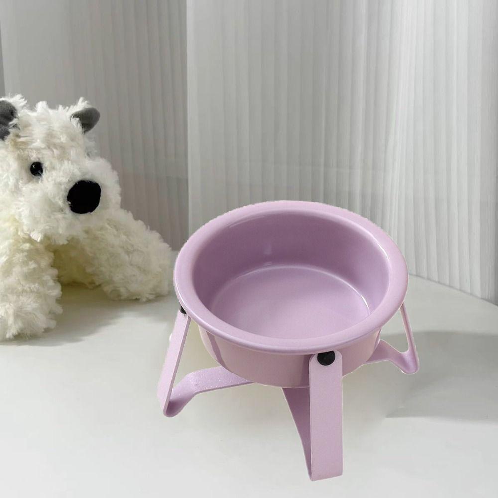 Ceramics Cat Feeding Bowl Iron Frame Protecting Drinking Water Bowl Creative Pet Bowl Feeder  Home