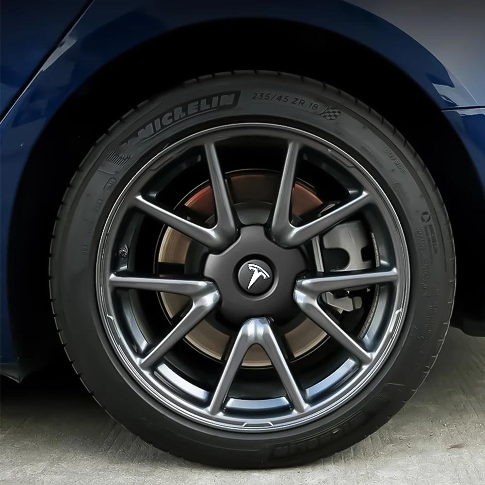 Autoaufkleber 2025 Heiß 4 Stück 180mm Für Tesla 3 X S Y Original Radkappen Auto Radnabenabdeckungen Dekorationsaufkleber ABS Auto Radkappen