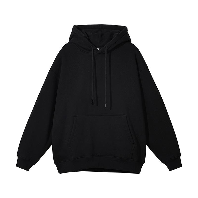 Unisex Heavyweight Hoodie: Solid Color American Street Style for Autumn/Winter