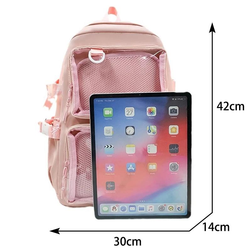 Frauen Neue Transparent Rucksack Frauen Große Kapazität Rucksack Schule Taschen Für College Student JK
