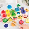 Montessori Wood Toys for Kids Wooden Sorting Stacking Toys for Baby Toddlers Educational Shape Color Sorter Preschool Kids Gifts