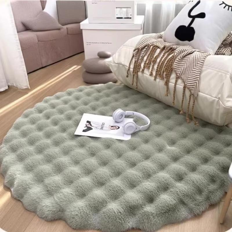 Carpet 1PCS Round Plush Bubble Wool Free Living Room Sofa Bedroom Dressing Cloakroom Bedside Feet Home Decoration