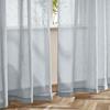 Lace Width 100cm X Length Set of UV Energy Cotton and Linen Washable Curtains, 198cm, 2, Grey, Protection, Semi-Shading, Insulated, Saving,
