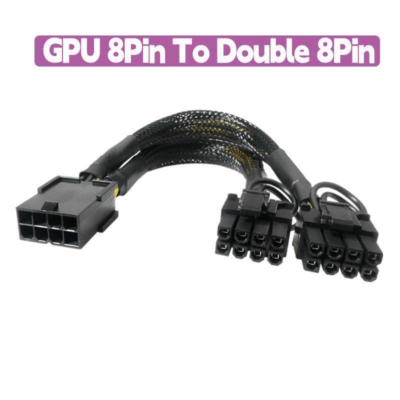 1PC Power Cord Computer Motherboard Socket 6p To Dual 8p Male/Female 1/2 Sata Power Supply Y Splitter Cable Sata Extension Cable