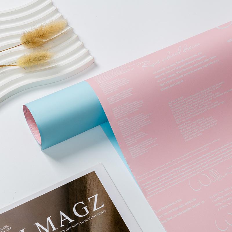 Bi-Color English & Hanji Floral Wrapping Paper for Bouquet Packaging