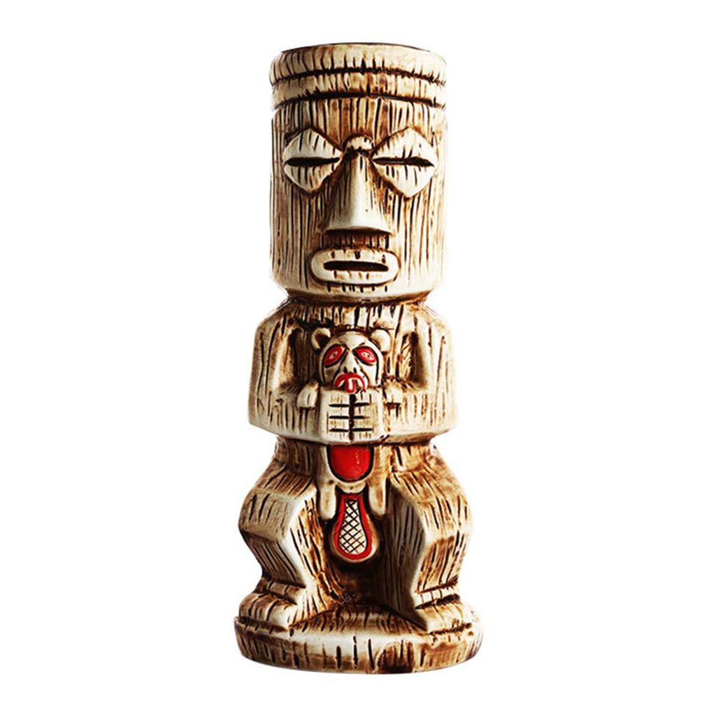 Hawaiianische Cocktailbecher Kreativer Stil Keramiktasse Biergetränk Tiki-Tasse Weinglas Barwerkzeuge Hausbar Party Trinkgeschirr Becher