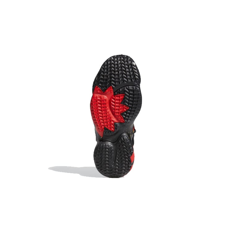 adidas D.O.N. Issue #2 J Mitchell Breathable Low Top Children's Basketball Shoes Black Red Gold FZ1426