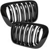 BMW 3 E46 99-01 COUPE / CABRIO Grilles Between the Headlights (kidneys) Left + Right Set BLACK GLOSSY DOUBLE BAR