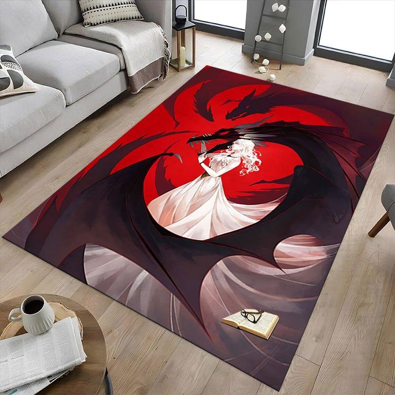 1 alfombrilla para silla de oficina Fire and Blood, Alfombrilla para decoración del hogar, Alfombrilla temática de fantasía, Alfombrilla duradera, Decoración de dragón, Adecuada para amantes de la temática de fantasía
