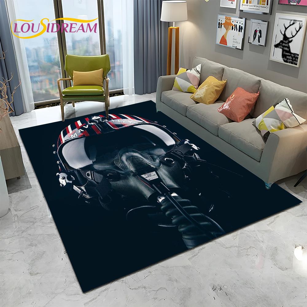 Classic Movie Top Gun Sign Tom Cruise Carpet Rug for Home Living Room Bedroom Sofa Doormat Decor,kid Area Rug Non-slip Floor Mat
