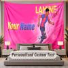 Custom Name Text Tapestry Lamine Yamal Personalized Polyester Wall Tapestry For Bedroom And Room