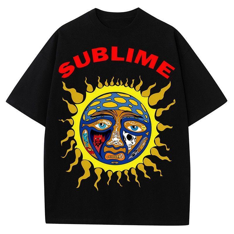 

Hiphop Band Print American Retro Tshirt Clothing for Unisex Trendy Hiphop High Street New Chinese Style Handsome M