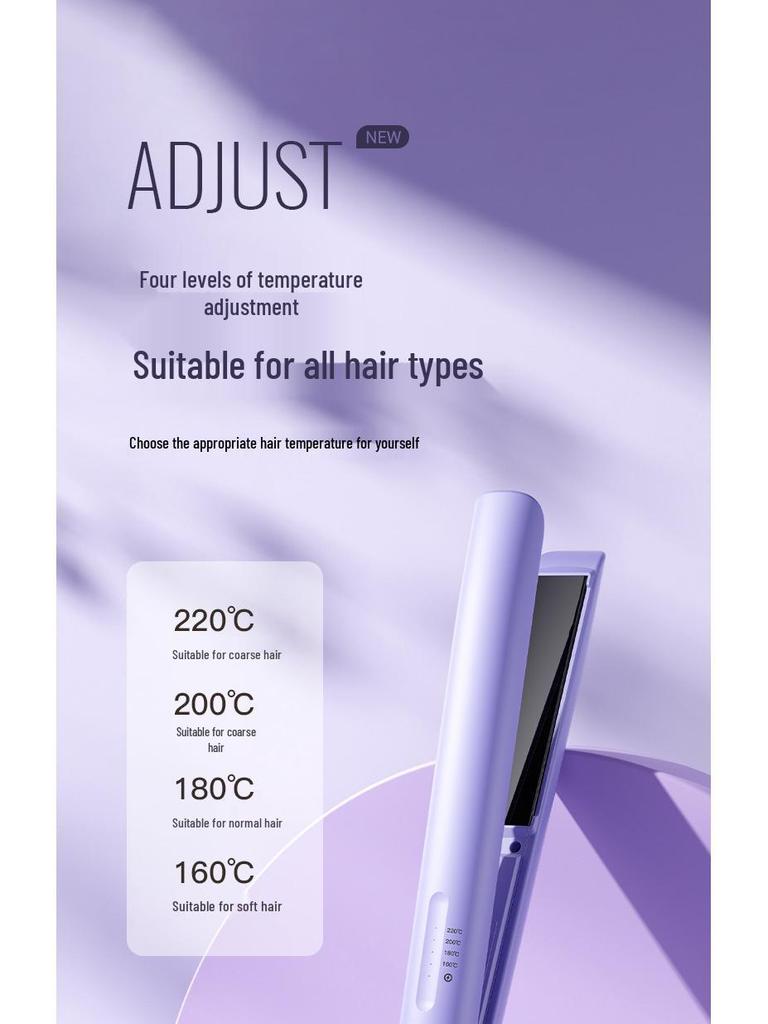 Dual-Use Negative Ion Hair Styler: Straightener & Curler - Gentle, Non-Damaging Heat Plate