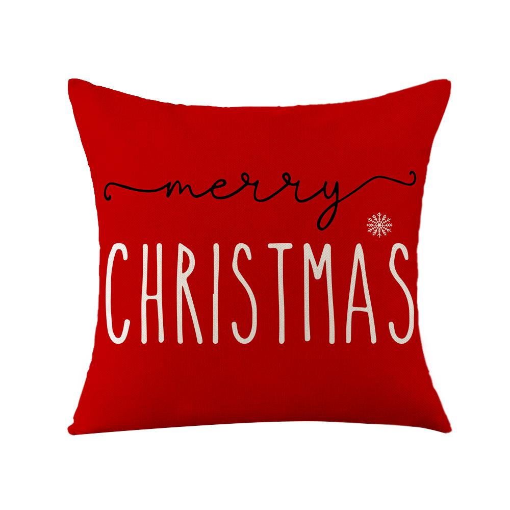 Christmas Pillow Live Linen Printed Sofa Pillow Cover Santa Living Room Cushion Cover