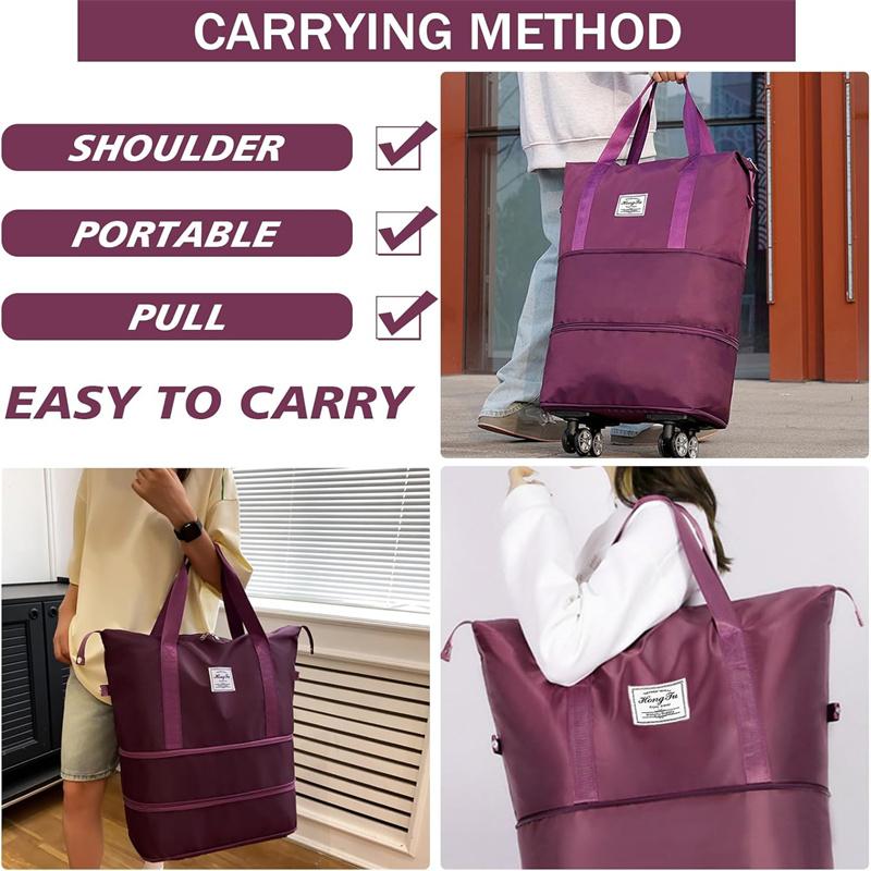 Çıkarılabilir Tekerlekli Seyahat Çantası Genişletilebilir Katlanabilir Çanta Bütçe Dostu Havayolu Dostu Magic Pack