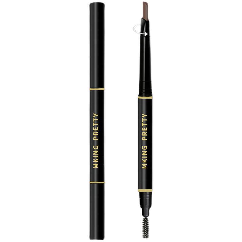 Waterproof Double-Headed Eyebrow Pencil with Powder - Long-lasting, Smudge-proof, 3D Coloring for Beginners