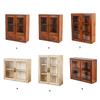 Wooden Desktop Organizers Cabinet with Glass Door for Cosmetics, Stationery, Small Kitchen Items and Decors Use
